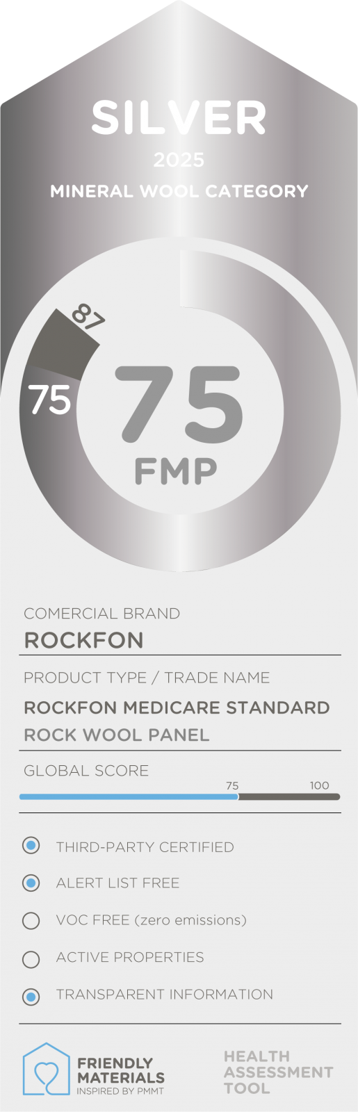 Rockfon Medicare® Standard silver 75